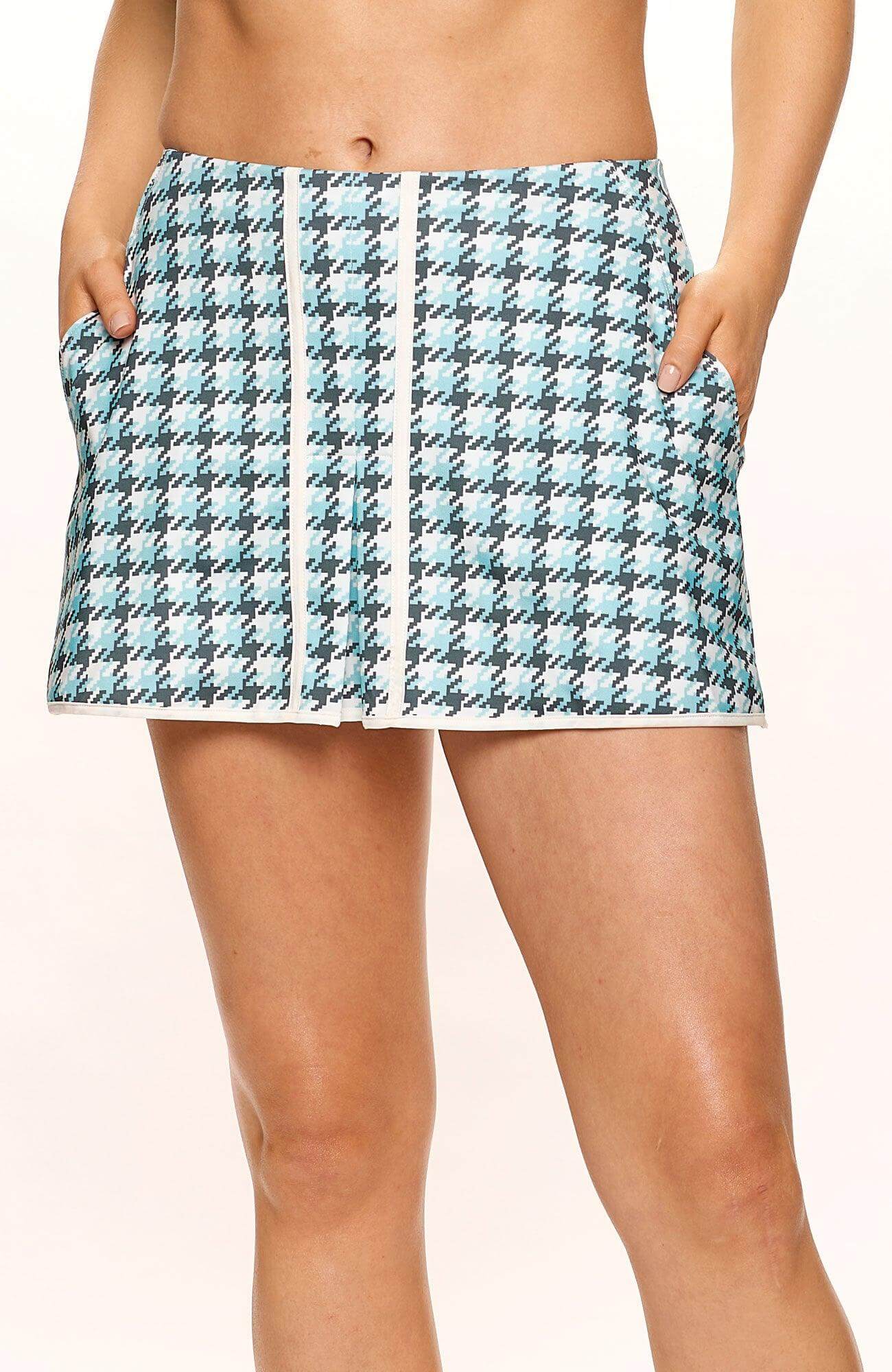 Houndstooth pleated skirt - Woman