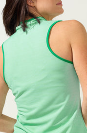 Mock Neck Tank Geo Wave print